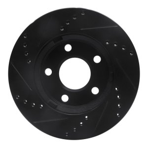 Chevrolet Classic Brake Rotor (1) - Front Right - R1 Concepts - Drilled & Slotted - Black - `97-`05